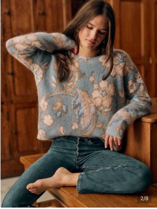 Sezane Sweaters - Sézane Hélène Jumper Size Small Wool Blend Knit Sweater Relaxed Fit French Chic